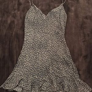 All in favor green leopard print dress